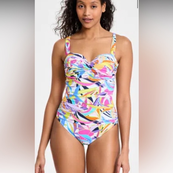 Bleu Rod Beattie Other - Bleu Rod Beattie Living Color Ruched One Piece Swimsuit